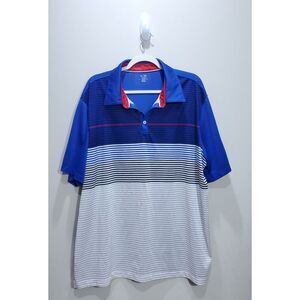 C9 by Champion Polo Shirt Mens 2XL Blue Bottom Outdoor Microfiber Striped Golf